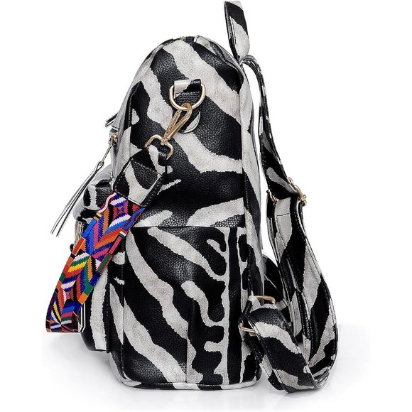 Women\'s Zebra Black Multipurpose Design Convertible Shoulder Bag main image 8